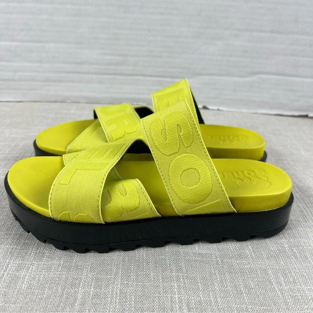 Sorel Roaming Sport Slide Slip On Neon Yellow Womens Sz 7